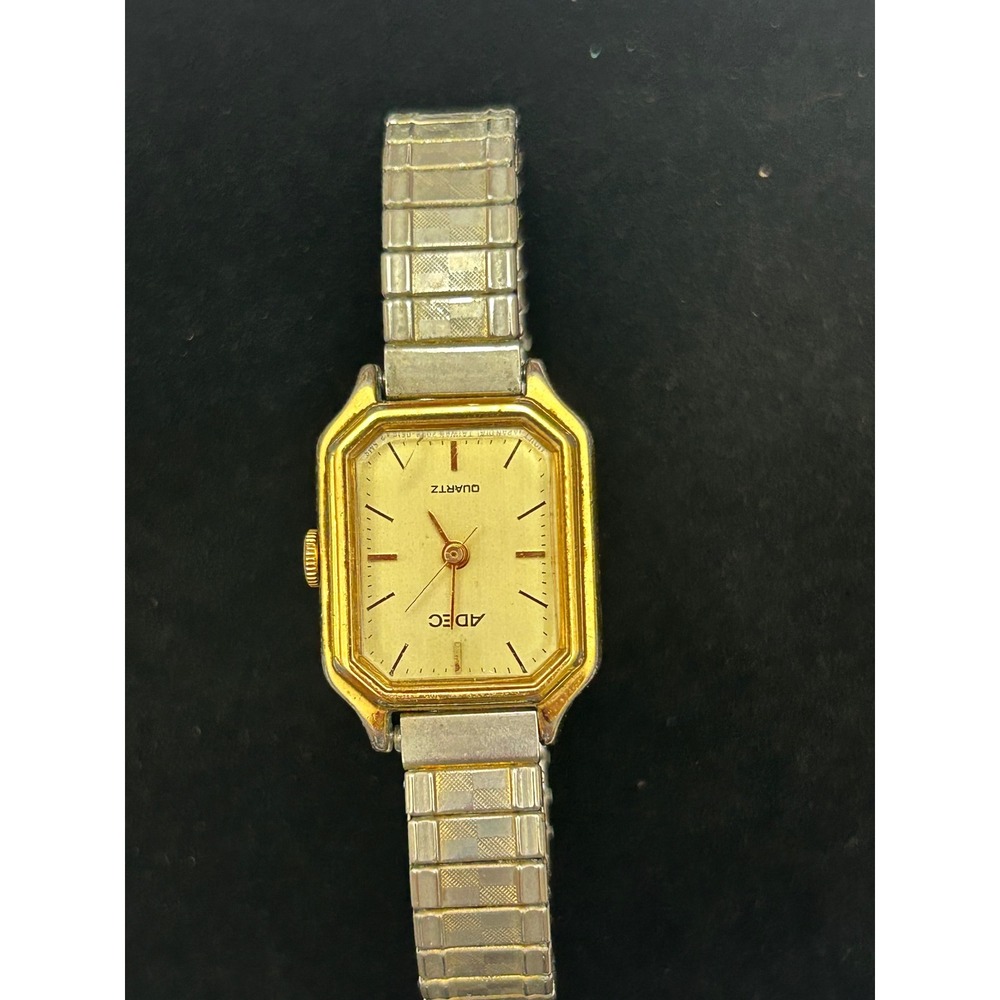 Vintage Adec Quartz Watch Octagonal Gold Silver Two Tone 2038-949242  Womens